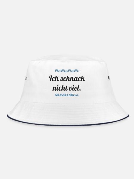 Ich schnack nicht viel – ich mein's aber so - Bucket Hat - Weiß/Navy