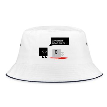 dead pixel_english - Bucket Hat - Weiß/Navy - Vorne