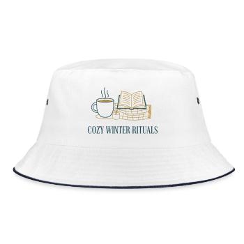 Cozy Winter Rituals - Bucket Hat - Weiß/Navy - Vorne