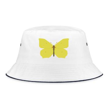 Butterflies: The lemon butterfly - Bucket Hat - white/navy - Front