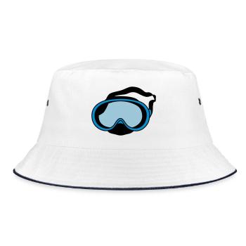 diving mask - Bucket Hat - white/navy - Front