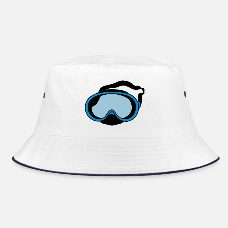 diving mask - Bucket Hat - white/navy