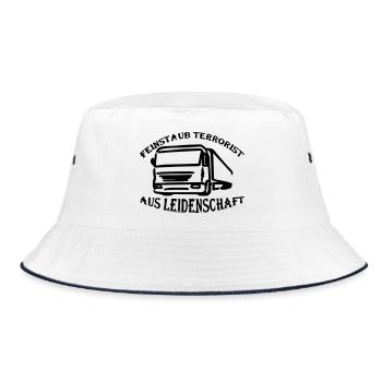 Feinstaub Terrorist aus Leidenschaft - Bucket Hat - Weiß/Navy - Vorne