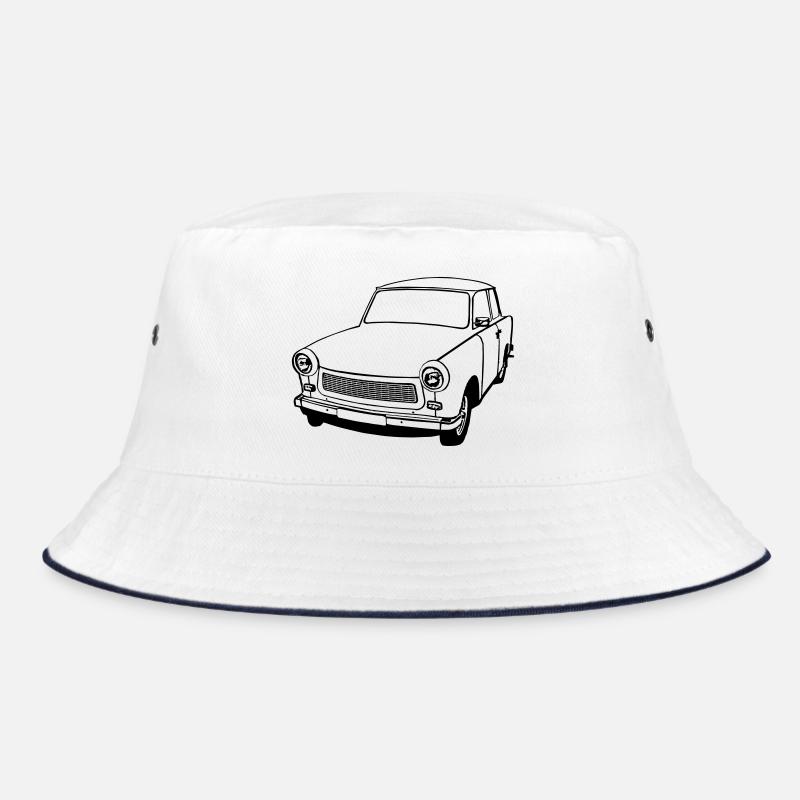 Trabant , Ostalgie , DDR Kult , Oldtimer (25) - Bucket Hat - Weiß/Navy