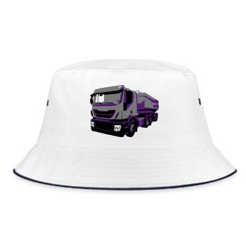 TruckIvecVektor - Bucket Hat - Weiß/Navy - Vorne
