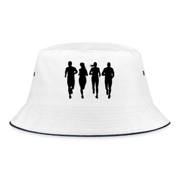 running couple group - Bucket Hat - white/navy - Front