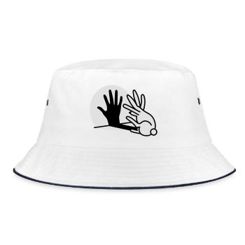 Hand shadow play rabbit shadow theater - Bucket Hat - white/navy - Front