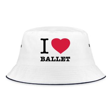 I LOVE BALLET Ballett - Bucket Hat - Weiß/Navy - Vorne