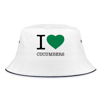 I LOVE CUCUMBERS CUCUMBER CUCUMBER - Bucket Hat - white/navy - Front