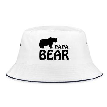 papa bear daddy dad - Bucket Hat - white/navy - Front