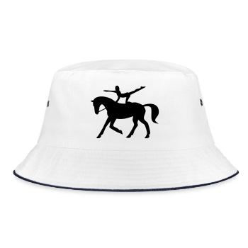 Horse Vaulting - Bucket Hat - white/navy - Front