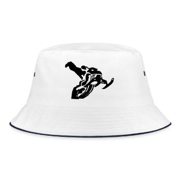 snowmobile stunt - Bucket Hat - Weiß/Navy - Vorne