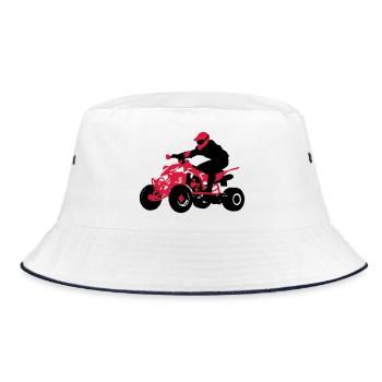 Quad - Bucket Hat - Weiß/Navy - Vorne