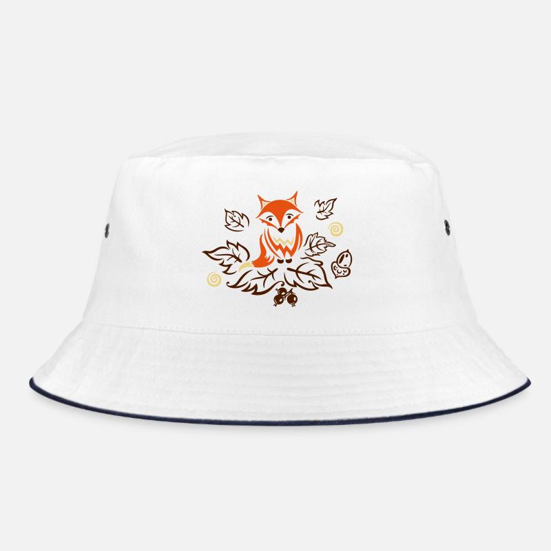 Kleiner Fuchs mit Blättern, Herbst, fox Bucket Hat