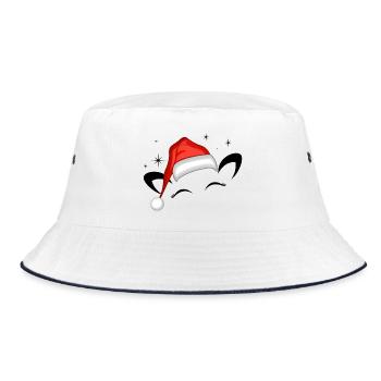 Chat Père Noël Chapeau Étoiles Scintillantes - Bob - blanc/marine - Devant