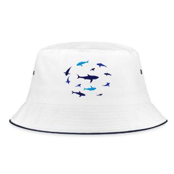 Silhouette abstraite de requin en bleu - Bob - blanc/marine - Devant