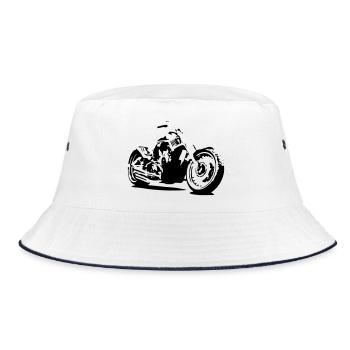 Motorcycle Chopper - Bucket Hat - white/navy - Front