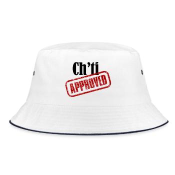 Ch ti approved (T-shirt Chti vêtements accessoires - Bob - blanc/marine - Devant