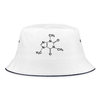 Coffee Chemical Structure Caffeine - Bucket Hat - white/navy - Front