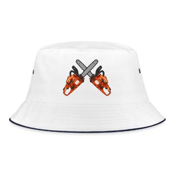 Chainsaw Cross - Bucket Hat - white/navy - Front