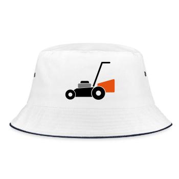 Rasenmäher - Bucket Hat - Weiß/Navy - Vorne