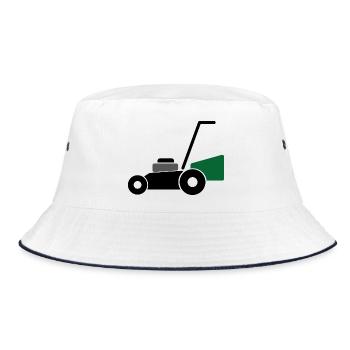 Rasenmäher - Bucket Hat - Weiß/Navy - Vorne