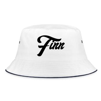 Name Finn geometric pattern on textiles - Bucket Hat - white/navy - Front