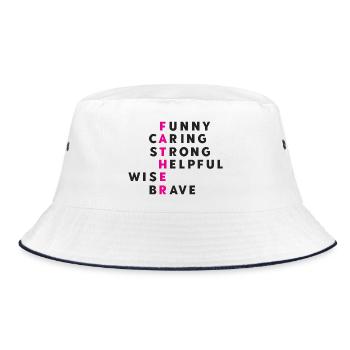 Bester Papa aller Zeiten. Der beste Vater der Welt. - Bucket Hat - Weiß/Navy - Vorne