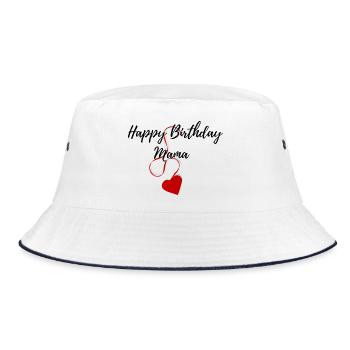 Happy Birthday Mama Lieblingsmensch Geburtstag - Bucket Hat - Weiß/Navy - Vorne