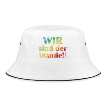 Wir sind der Wandel - Sonja Ariel von Staden - Bucket Hat - Weiß/Navy - Vorne