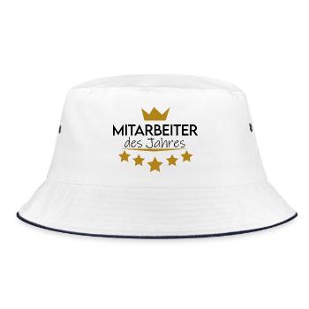 Mitarbeiter des Jahres - Bucket Hat - Weiß/Navy - Vorne