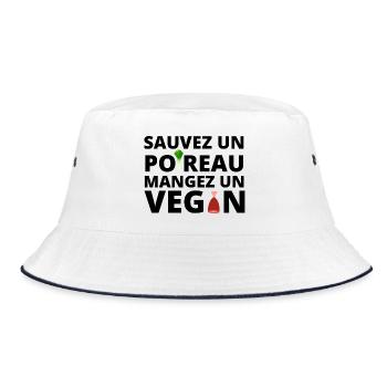 végan humour, végétarien - Bob - blanc/marine - Devant