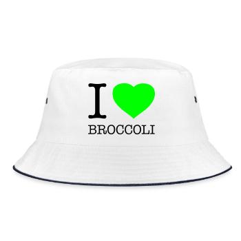 I LOVE BROCCOLI Broccoli Vegetables - Bucket Hat - white/navy - Front