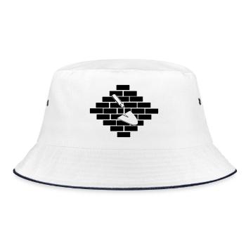 Mason masonry bricks with trowel logo - Bucket Hat - white/navy - Front