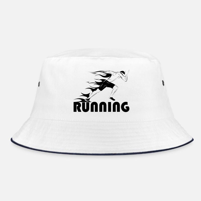 running Läufer Symbol Feuer Sprinter Leichtathlet Bucket Hat