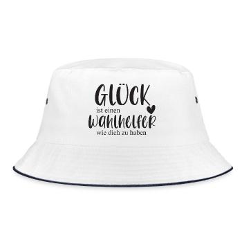 Wahlhelfer Ehrenamt Stadt Gemeinde Geschenk - Bucket Hat - Weiß/Navy - Vorne
