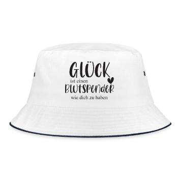Blutspender Blutspende Ehrenamt Held Geschenk - Bucket Hat - Weiß/Navy - Vorne