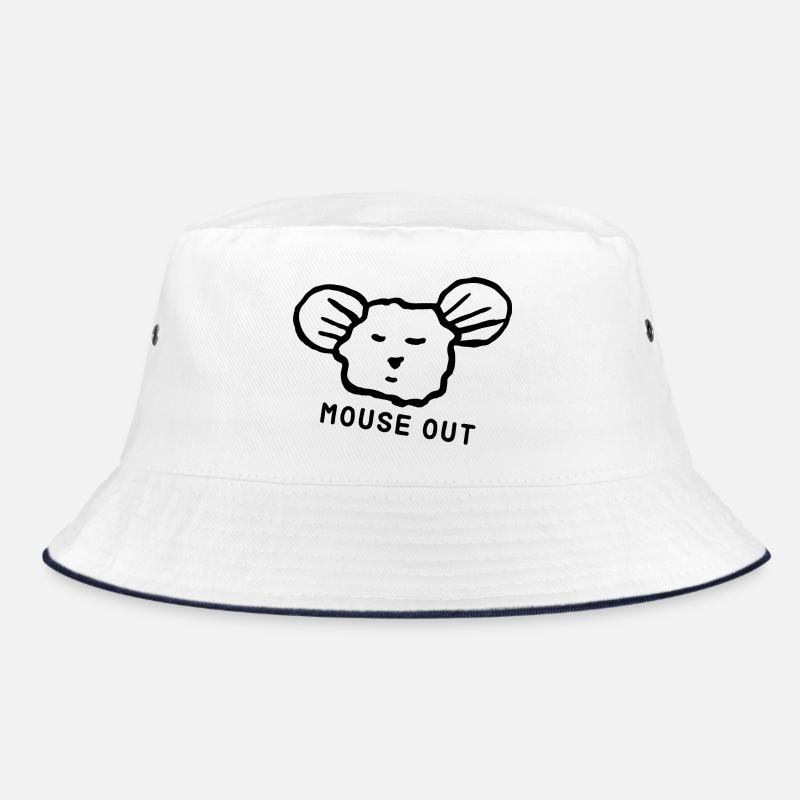Cute mouse "mouse out" cool saying - Bucket Hat - white/navy
