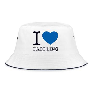 I LOVE PADDLING Kayak Paddle - Bucket Hat - white/navy - Front