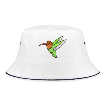 Ein süßer Kolibri - Bucket Hat - Weiß/Navy - Vorne