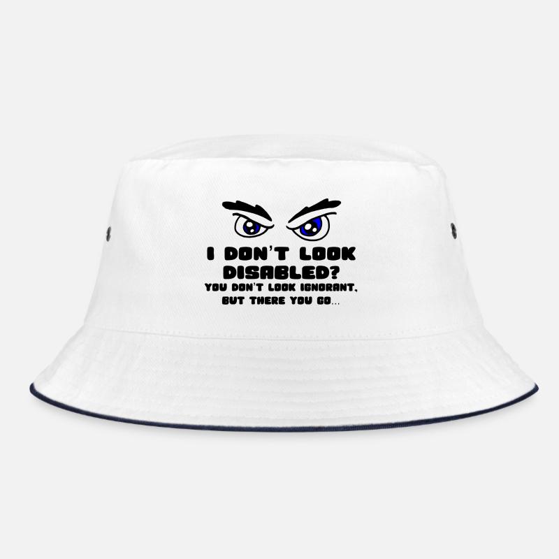 Don't I look disabled enough? * - Bucket Hat - white/navy