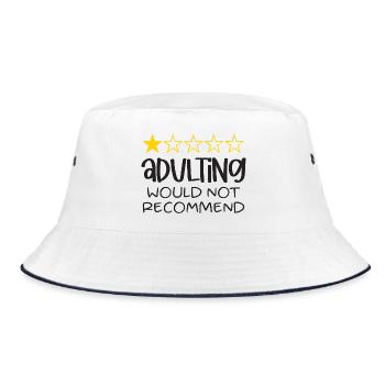 Adulting Would Not Recommend - Bucket Hat - white/navy - Front