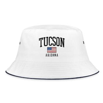 Tucson, Arizona, États-Unis, design avec drapeau - Bob - blanc/marine - Devant