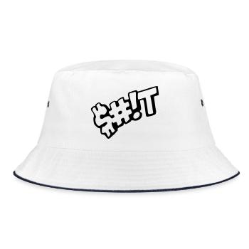 shit - Bucket Hat - white/navy - Front