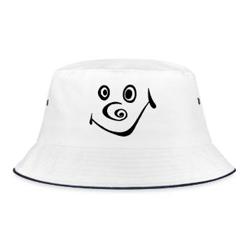 Smile - Bucket Hat - white/navy - Front