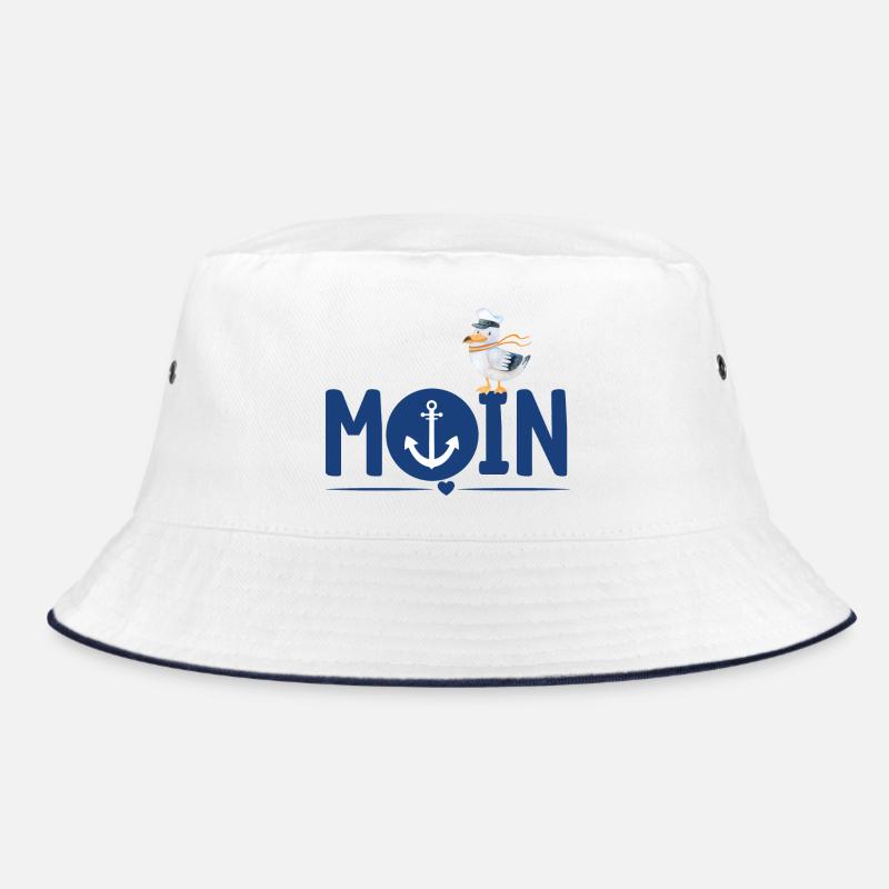 Moin Anker - Bucket Hat - Weiß/Navy