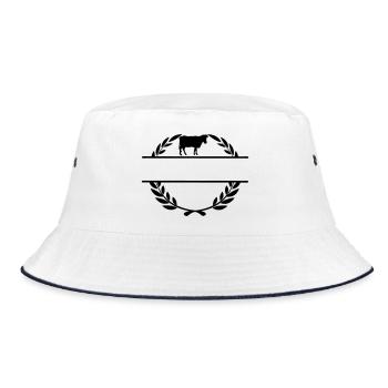 Proud of the farmer cow - Bucket Hat - white/navy - Front