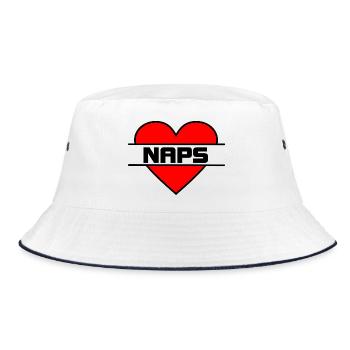 Herz, ich liebe Nickerchen - Bucket Hat - Weiß/Navy - Vorne
