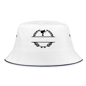 Skater im Lorbeerkranz - Bucket Hat - Weiß/Navy - Vorne