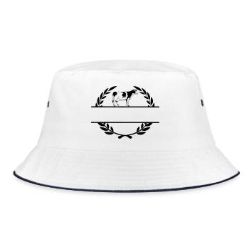 Dairy cow monogram - Bucket Hat - white/navy - Front